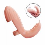 Sex Dance Finger Vibrator Dual Vibrating Tongue Massager Vagina G spot Labia Clitoris Stimulation Vibrators Sex Toys For Woman