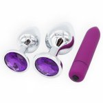 DOMI 3pcs Stainless Steel Butt Plug Dildo Vibrator Anal Plug Adult Massager Balls Sex Anal Toys