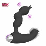Faak, FAAK vibrating anal beads male prostate massage masturbator butt plug powerful g-spot vibrator vagina stimulate adults sex toys
