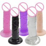 NoEnName_Null Transparent Dildo Realistic Suction Cup Dildo Male Rubber Penis Artificial Penis