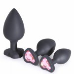 Ins, Silicone Butt Plug Ass Stimulator Vagina Insert Crystal Anal Beads Sex Products Masturbator Anus Dilator Anal Sex Toys for Women