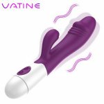 VATINE Rabbit Dildo Vibrator Anal Vagina Massage G-spot Female Masturbator Battery Dual Vibrating Vibrators For Women Sex Toys