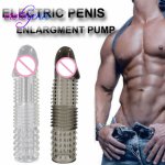 Dildo Strapon Erotic Penis Sleeve Men's Wearable Crystal Sets Long and Thick Transparent Spike Sets Chastity Cage презервативы