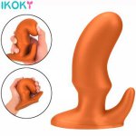 Ikoky, IKOKY Golden Horn Super Huge Butt Plug Heavy Speculum Anal Sex Toys Silicone Prostate Massager Anus Stimulator