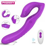 PHANXY G Spot Dildo Rabbit Vibrator For Women Rotating Dual Vibration Medical Silicone Female Clit Massager Sex Toys For Women