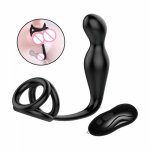 Charging Remote Control Anal Prostate Massager Vibrator Anal Plug with Penis Ring Cock Ring Butt Plug Male Masturbation Sex Toys