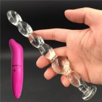 2 Pcs/Lot Vibrator And transparent crystal glass Anal simulation penis Sex toy Adult products for women men male masturbation