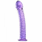 Masturbating Dildo Butt Plug Glass Waterproof Women Manual Stimulation Sex Toy for Adult Lesbian Couples Pleasure