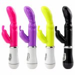 Erotic Rabbit Vibrator Waterproof Rotating Dildo Vibrator G Spot Clitoris Stimulator Adult Sex Toys for Woman TPR