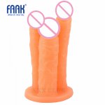 FAAK 3 penis triple dildo for female&Lesbian sex party Masturbation,3-end cock sex products,no smell sex toys for women