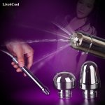 Anal Vagina Flusher with 3 Heads Aluminum Alloy Anal Plug Spray Flushing Washing Device Adult Health Care Sex Toys for Women Men