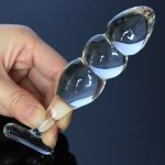 Transparent Glass Anal Beads Dildo Butt Plug Anal Dilator Masturbator G Spot Stimulator Adult Sex Toys For Woman Glass Butt Plug
