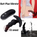 Anal Electric Vibrating Plug Sex Toys for Women Men G Spot Prostate Massager Buttplug 10 Frequency Vibration Bullet Vibrator -50
