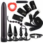 14Pcs Sex Bondage Kit Anal Plug Whip Restrain ropes Blindfold for Couples BDSM Sex toys for couples