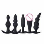 Anal Trainer Kit 5 Butt PlugsBeginner Starter Set Personal Lubricant Medical Grade Silicone Sex Toy