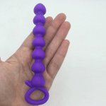 Soft Silicone Anal Beads Gourd Type Anal Balls Butt Plug Sex Toy for Woman Man Gay