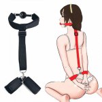 Handcuffs For Sex Open Mouth Gag BDSM Bondage Restraint Fetish Slave Adult Erotic Sex Toys For Woman Couples Games Sex Products