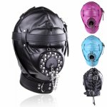Adjustable PU Leather Headgear Open Mouth Gag Mask Hood Fetish Slave Bdsm Bondage Restraints Adult Games Sex Toys for Couples
