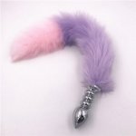 3 Size Anal Plug Beads Fox Tail Small Medium Large Stainless Steel Butt Plug Flirting Fetish Anal Stopper Sex Toys Women H8-83E