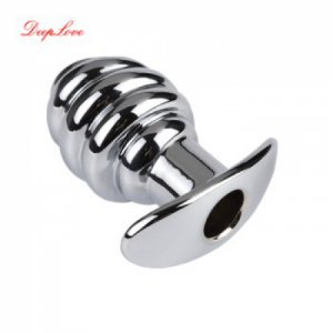 Metal Anal Plug Stainless Steel Oblique Thread Expanded Anal Enema Butt Plug Unisex Adult Sex Shop