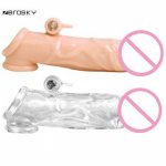 Zerosky, Zerosky Penis Extender Penis Ring Sleeve Enlargement Electric Cock Ring With Bullet Vibrator Sex Toys For Men Reusable Condoms