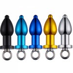 Sex Toys Enema Anal Plug Hollow Anal Plug Dual Purpose Stainless Steel Anal Plug Pull Ring Removable