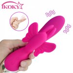 Ikoky, IKOKY 10 Speed Butterfly Dildo Vibrator AV Stick Wand Sex Toys for Women Clitoris Stimulator Erotic Adult Products Sex Shop