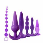 6pcs Anal Plug Combination Anal Bead Butt Plug Set Tail Anus Stimulator Sex Toys For Women Men Prostate Gay Sex Products