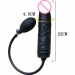 Inflatable Dildo Pump Huge Anal Plug Butt Beads Gay Sex Toys for Women Men Realistic Black Penis Vaginal Clitoris Stimulator