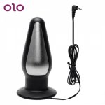 OLO Electric Shock Big Butt Plug G-spot Massage Anal Vaginal Plug Medical Themed Toys Prostate Stimulator Sex Toys for Men Women