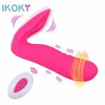 Ikoky, IKOKY Remote Control Wearable Dildo Vibrator For Women G-spot Clit Stimulator Lay On Vibrator Sex Toys for Adults Masturbator