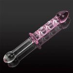 New Glass Dildo Pink Heart Vaginal Anal Butt Plug Self Comfort Masturbator Long Glass Magic Wand Sex Erotic Toys For Women Sleep