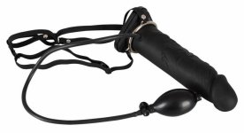 Pompowana proteza penisa strap-on pusty 19cm silikon | 100% dyskrecji | bezpieczne zakupy