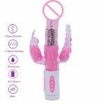 Rabbit Vibrator,Realistic Dildo Penis Vibrator Clitoris Stimulat Massager Transparent Rotating Beads Female Sex Toys For Women