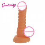 Realistic bold Screw Dildo Flexible penis textured cock shaft and strong suction cup female masturbation Sex toy for women
