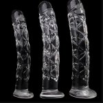 16/19/21cm Transparent Anal Plug Glass Butt Massager G-Spot Stimulation Adult Sex Toy for Women Men