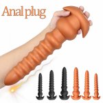 Sex Shop Soft Huge Anal Plug Big Butt Plug Beads Anus Expansion Stimulator Prostate Massage Erotic Anal Sex Toys For Woman Men