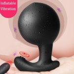 Wireless Remote Control Anal Sex Toy Male Prostate Massager Pump Inflatable Anal Plug Vibrating Butt Plug Sex Toys For Men Woman