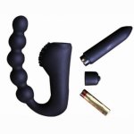 Silicone 10 Speeds Anal Plug Prostate Massager Vibrator Butt Plugs 5 Beads Sex Toys For Woman Men Adult Product Sex Shop Sexo