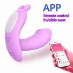 Leten, Leten APP Control Dildo Butterfly Vibrator Bluetooth Vibrating Panties G-spot Clitoris Stimulatorn Strap On Sex Toys For Women