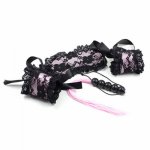 The New Lace 3 - Piece Silicone Whip Eye Mask Handcuffs Combination Set Adult Bondage Sex Toy For Couple Passion And Romantic