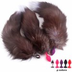 Fox, 5 Colors Fox Tail Stainless Steel Silicone Anal Plug Rabbit Buttplug Female Cosplay Anal Dilator Simulation Artificial Anal Tail