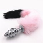 Fox, 3 Size Butt Plugs Fox Tail Anal Plug Metal Butt Stopper Stainless Steel Plug Anus Dilator Anal Sex Toys for Women H8-109C