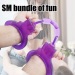 Adult Sex Toys Three-color Soft Rubber Fun Foot Handcuffs Chain Upper Body Bondage Toys