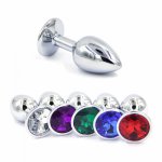 Stainless Steel Metal Anal safe plug medical Anal Beads Anus tube Crystal Waterproof Adult Products Plug for women