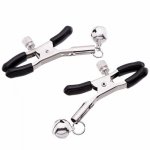 Sliver Nipple Clamps with bells Personal Massager Vibrator Stimulate Sexy Toy NShopping