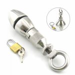 Design Stainless Steel Anal Lock Anal Dilator Openable Anal Plugs Heavy Anus Beads Lock Anal Sex Toys Adult Game
