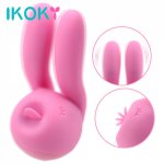 Ikoky, IKOKY 3 Motors Rabbit Ear Shape Vibrators Sex Toys For Women Vibrator For Clitoris Vagina Nipples Oral Sex Tongue Licking