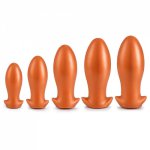 Soft Liquid Silicone Oversize Egg Shape Anal Plug for Men and Women Big Anal Dilator Anal Sex Toys Massage and Stimulate Anus