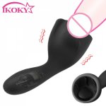Ikoky, IKOKY Booster Massager Sex Toy For Men Male Glans Trainer Waterproof Oral Sex Tongue Vibrators Male Masturbator Silicone